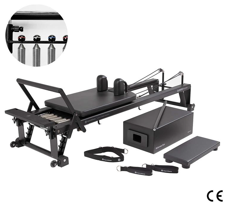 V2 Max™ Reformer Bundle with High Precision Gearbar (Jet Black) | TechFit Pilates Pilates equipment India