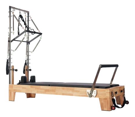 Wooden Reformer With Tower Bundle | TechFit Pilates Pilates equipment India